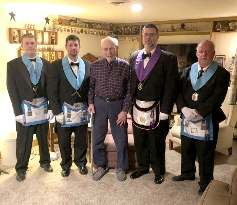 district-27-50-year-pin district 27 50 year pin presented to Kittanning East Brady Lodge Brother